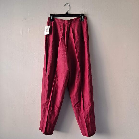Lord & Taylor Sport Women Red Flat Front Relaxed Straight Leg Pants - Size 8 NWT - Picture 6 of 9